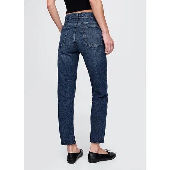 Gap Cheeky Straight High Rise Jeans Button Fly 28 6 R Dark Indigo V2 Blue Denim - Picture 9 of 11